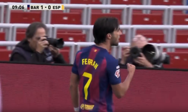 Ferran strzela gola na 1-0 z Espanyolem! [VIDEO]