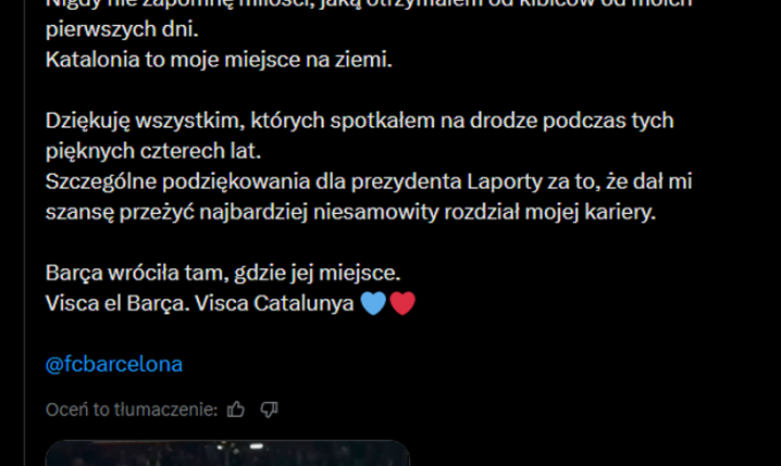 WIADOMOŚĆ POŻEGNALNA Roberta Lewandowskiego! <3