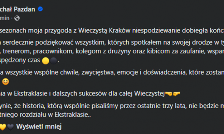 Pazdan niedawno cieszył się z awansu do Ekstraklasy, a teraz taka wiadomość...
