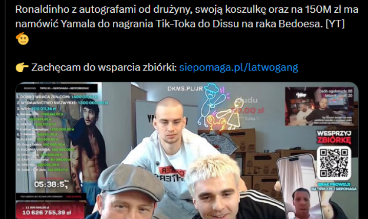 Tak Wojtek Szczęsny wspiera zbiórkę Łatwoganga! Spróbuje namówić Yamala...