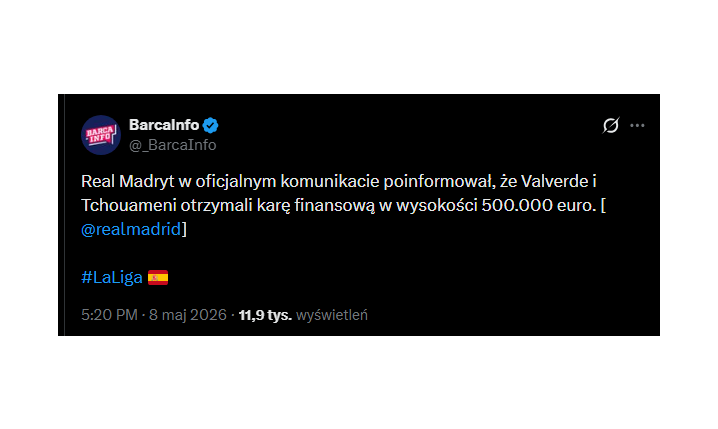 OLBRZYMIA kara finansowa dla Valverde i Tchouaméniego!