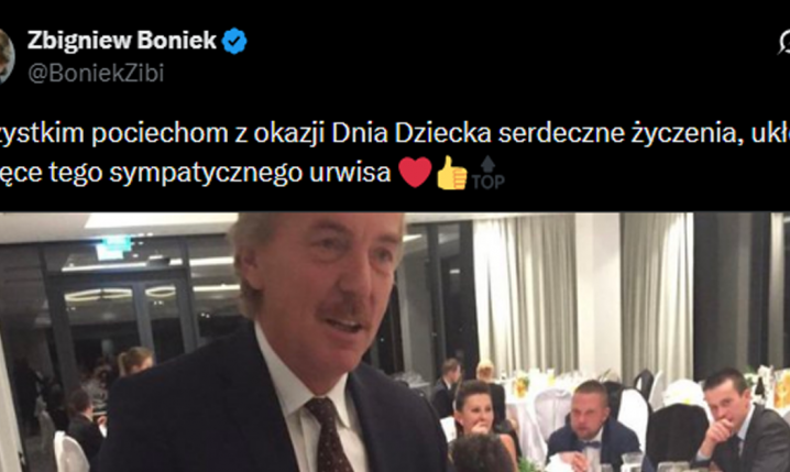 Boniek składa życzenia na dzień dziecka i... dodaje słynne zdjęcie z ''Ćwiąkałą