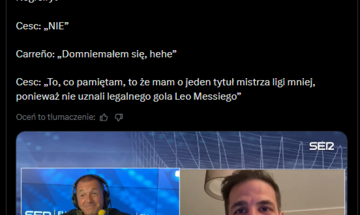 Cesc Fàbregas nt. afery z Negreirą za jego czasów w Barcelonie... xD