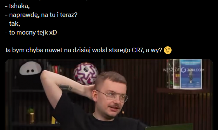 ODPOWIEDŹ Pawła Paczula na pytanie kogo aktualnie by wylał, Ronaldo czy Ishaka XD
