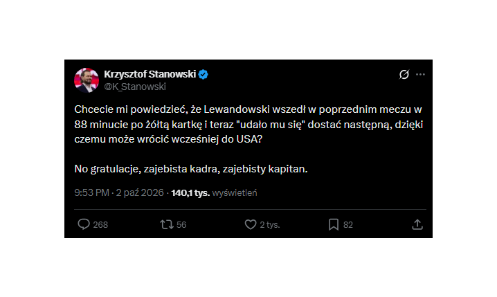 Krzysztof Stanowski OSTRO o zachowaniu Lewandowskiego
