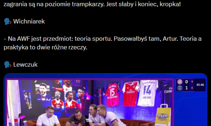 Tak Lewczuk pocisnął Wichniarka po golu dla PSG... xD