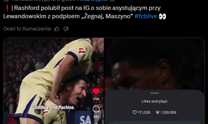 TAKI POST polajkował Rashford na Instagramie...