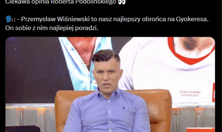 TEN OBROŃCA powinien wyjść na Gyokeresa według Podolińskiego... :D