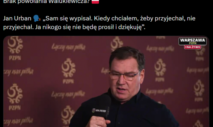 Jan Urban STANOWCZO o braku powołania! ''Sam się wypisał''