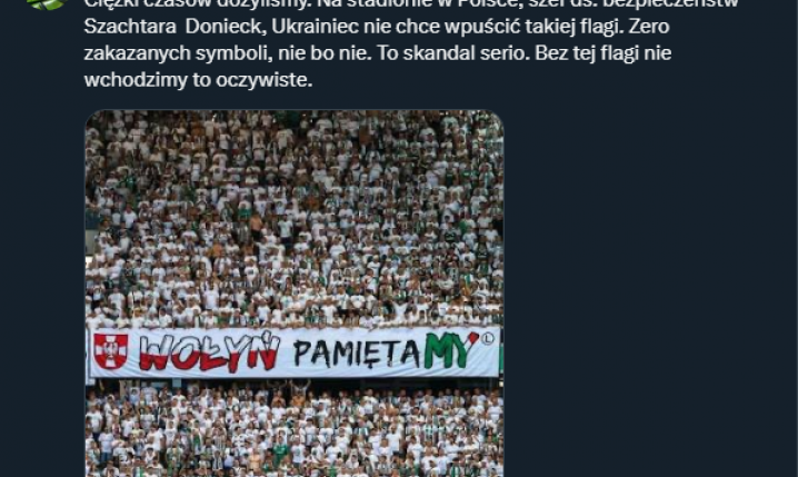 Szachtar Donieck nie chce wpuścić kibiców Legii Warszawa przez TEN transparent...