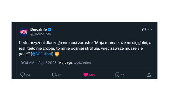 Pedri o tym, dlaczego nie ma zarostu... xD