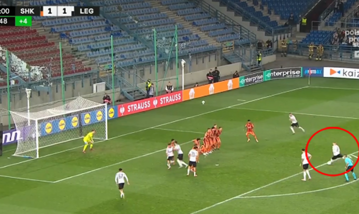 FENOMENALNY gol Augustyniaka z rzutu wolnego z Szachtarem!!! 1-2 [VlDEO]