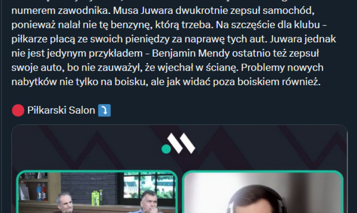 W taki sposób Juwara i Mendy zepsuli klubowe samochody Pogoni Szczecin... xD