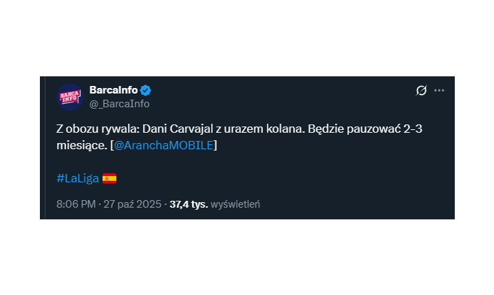 ZŁE wieści ws. Daniego Carvajala...