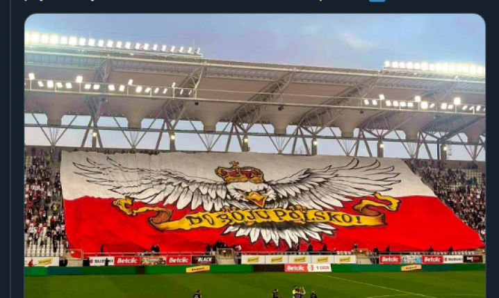 Kibice ŁKSu wnieśli oprawę, która miała być na meczu Polska - Holandia!