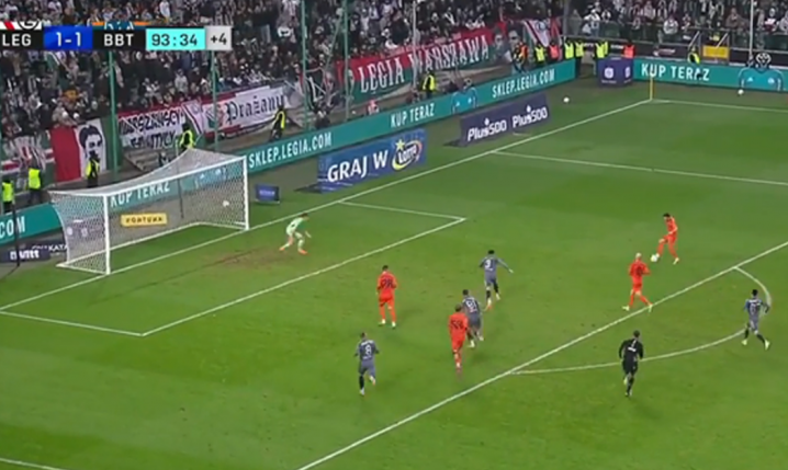 Trubeha strzela gola Legii w 94 minucie na 2-1!!! [VlDEO]