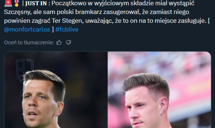 Zaskakujące doniesienia! Dlatego miał zagrać Ter Stegen zamiast Szczęsnego...