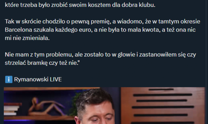 Lewandowski o zarządzie Barcy, który kazał mu nie strzelać goli...