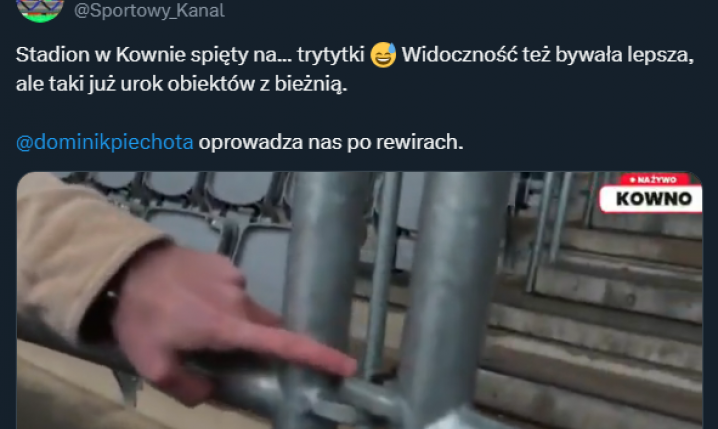 Stadion w Kownie spięty na... trytytki! XD