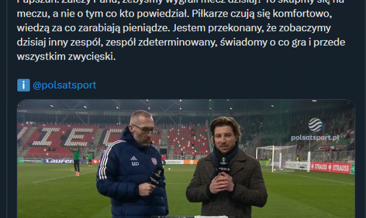 REAKCJA Marka Papszuna na pytanie dziennikarza nt. Legii