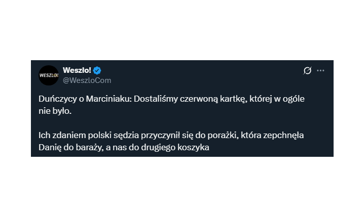 Tak Duńczycy piszą o Szymonie Marciniaku po meczu...