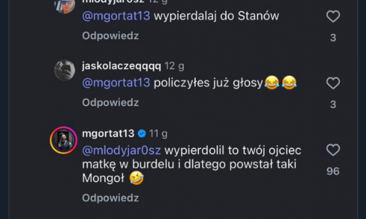 ODPOWIEDŹ Marcina Gortata na komentarz na Instagramie... xD