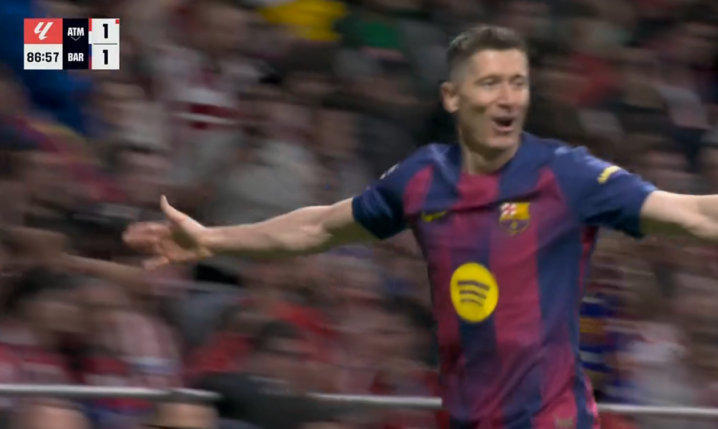 Lewandowski strzela gola barkiem z Atletico Madryt! 1-2 [VIDEO]