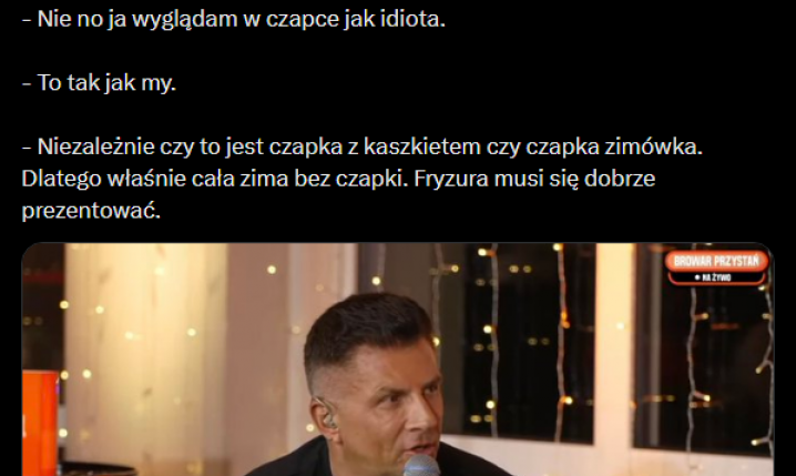 Mateusz Borek o tym, dlaczego nie nosi czapek... XD