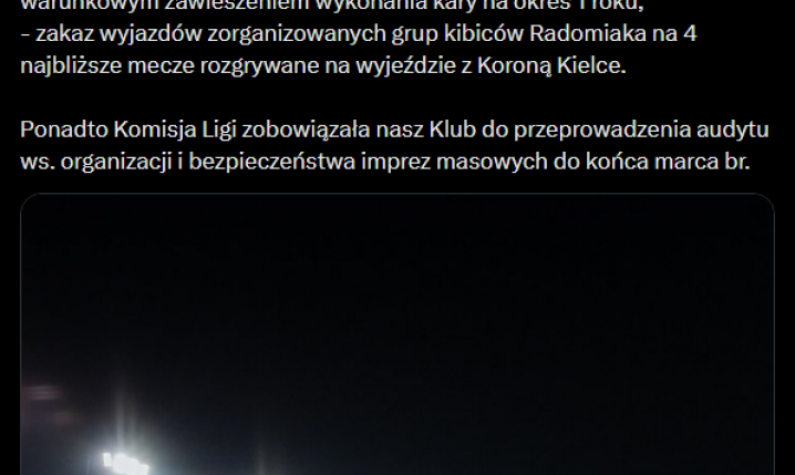 TAKĄ KARĘ dostał Radomiak za mecz z Koroną