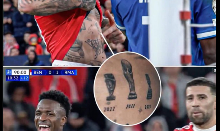 TE TATUAŻE Otamendi pokazywał Viniciusowi