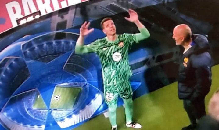 Szczęsny tłumaczący swój błąd przy bramce członkowi sztabu Interu Mediolan... :D [VIDEO]