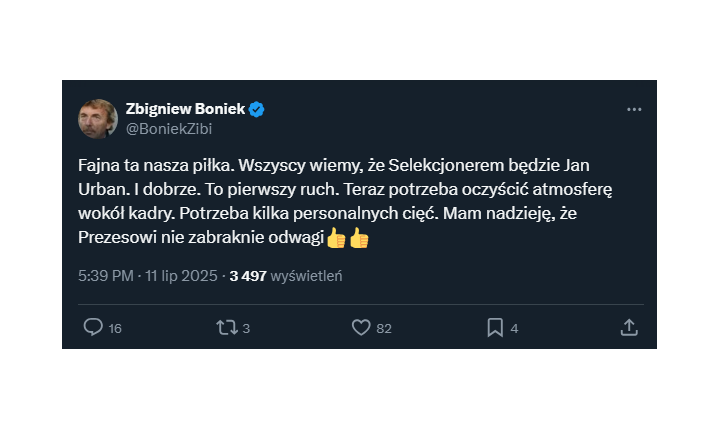 JUŻ WIE! Wymowny wpis Zbigniewa Bońka nt. nowego selekcjonera!