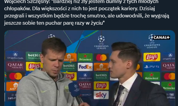 SŁOWA Wojtka Szczęsnego po porażce z Interem i odpadnięciu z LM!