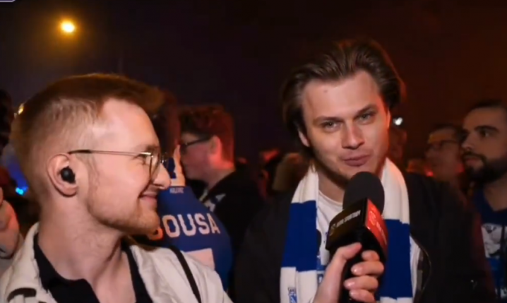 Kibic Lecha Poznań z przesłaniem do Mateusza Borka... :D [VIDEO]
