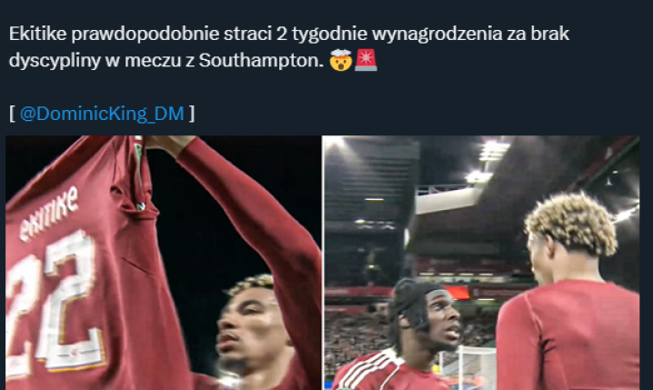 TAKĄ KARĘ ma dostał Ekitike od Liverpoolu!