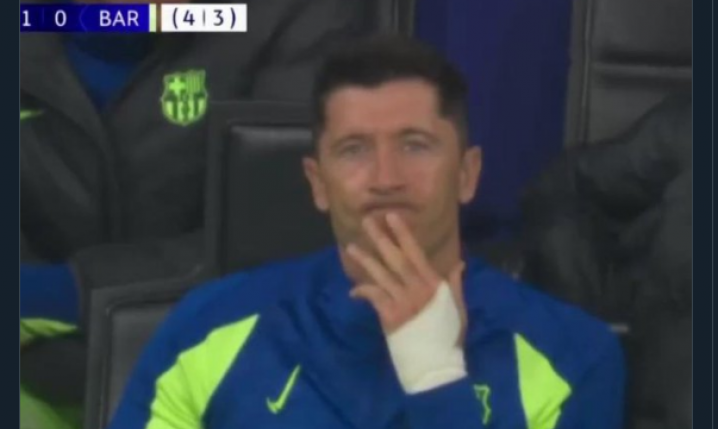 REAKCJA Roberta Lewandowskiego na gola Interu...
