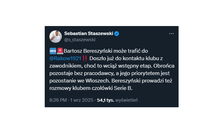 Bartosz Bereszyński może wrócić do Ekstraklasy!