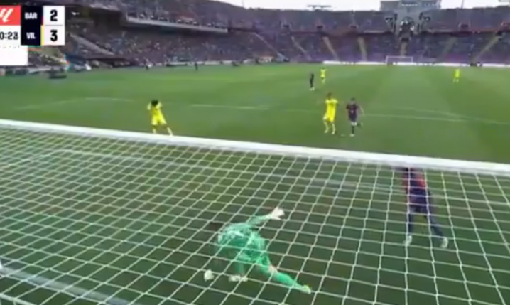 ZACHOWANIE Ter Stegena przy zwycięskim golu Villarreal... xD [VIDEO]