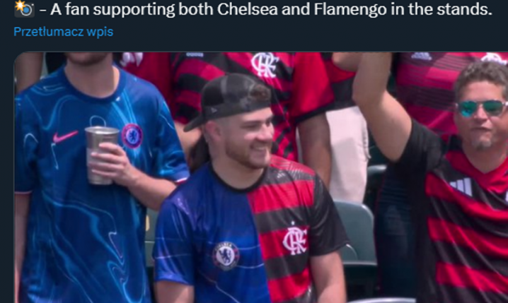 Koszulka kibica na meczu Chelsea Flamengo... xD