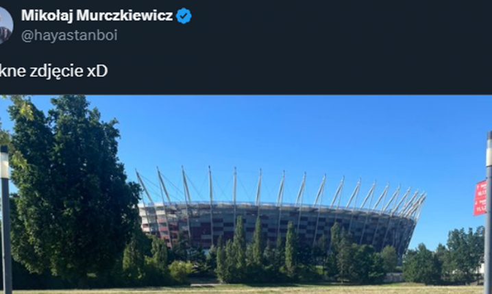 NAPIS na murku przed stadionem PGE Narodowy... xD