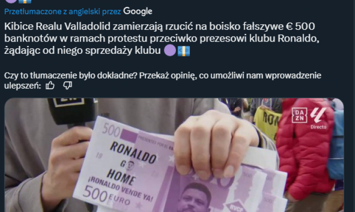 Takie ''banknoty'' kibice Valladolid wrzucali na boisko podczas meczu z Barceloną!