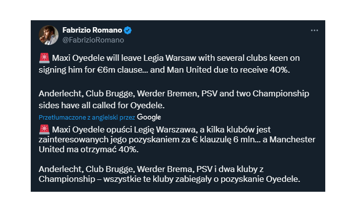OYEDELE ODEJDZIE Z LEGII! 6 MLN EURO NA STOLE!