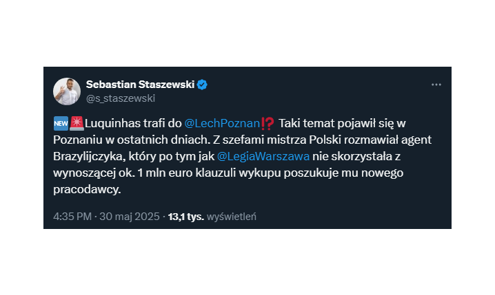 Piłkarz Legii Warszawa może trafić do Lecha Poznań!