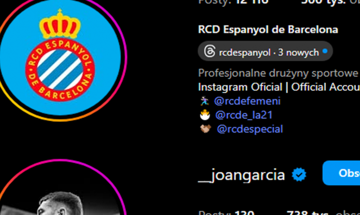 PORÓWNANIE followów Joana Garcii po transferze do Barcy do Espanyolu... xD