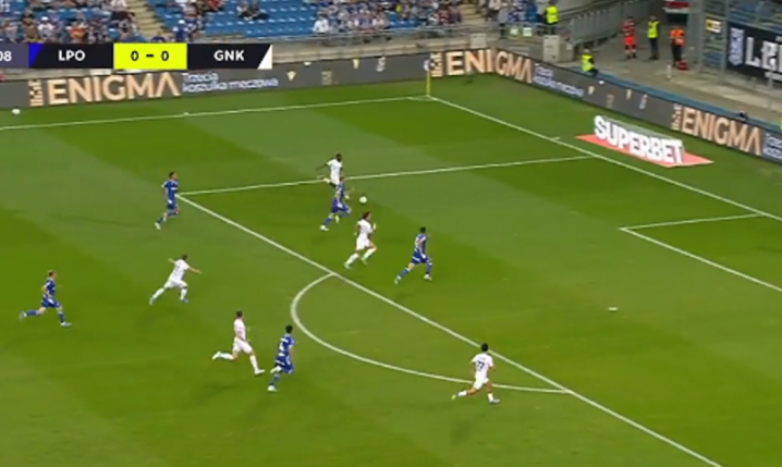 Hrosovsky strzela gola Lechowi Poznań w 10 minucie! 0-1 [VIDEO]