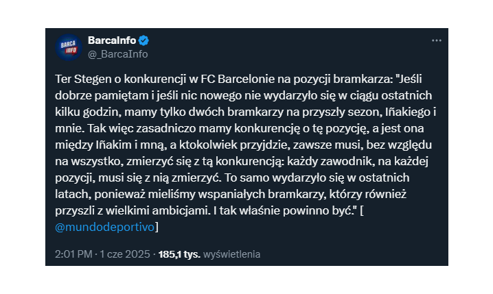 ZASKAKUJĄCE słowa Ter Stegena nt. bramkarzy Barcelony...