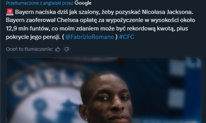 SENSACYJNY RUCH! Ten klub chce ściągnąć Nicolasa Jacksona!