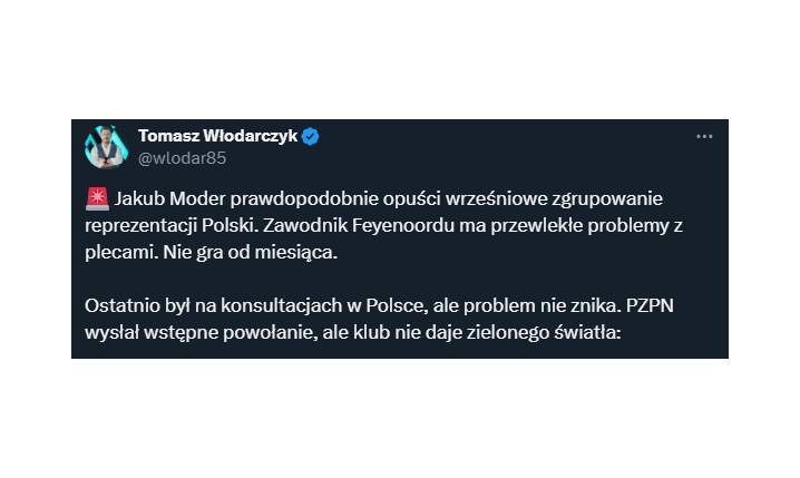 ZŁE WIEŚCI ws. Jakuba Modera...