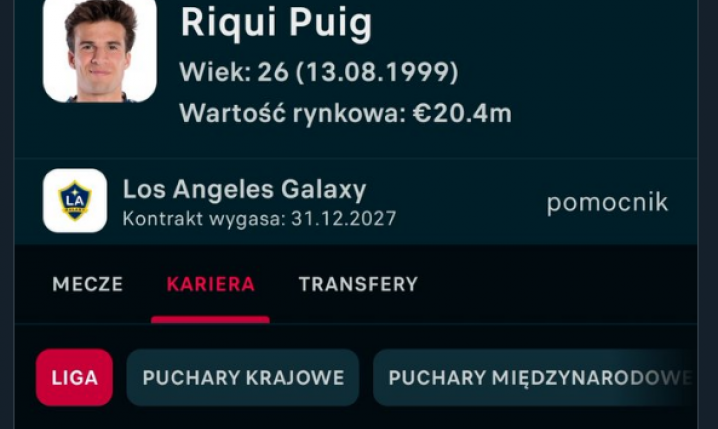 TAKIE STATYSTYKI ma Riqui Puig w MLS!