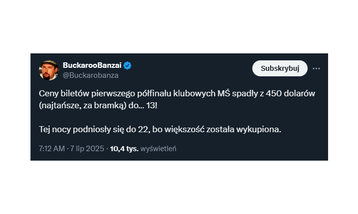 OLBRZYMIA obniżka cen biletów na półfinałowy mecz KMŚ!